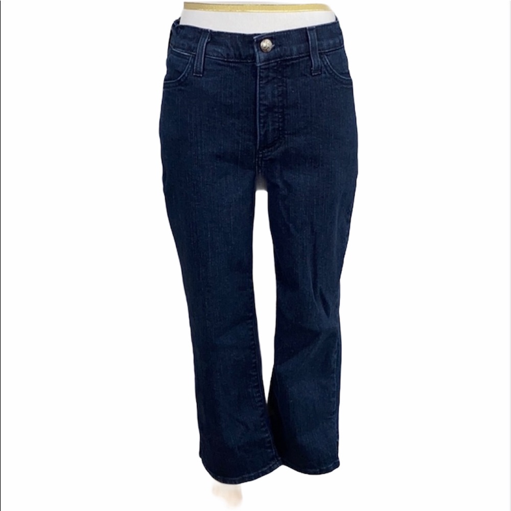 NYDJ Dark Wash Side Slit Hem Cropped Jeans